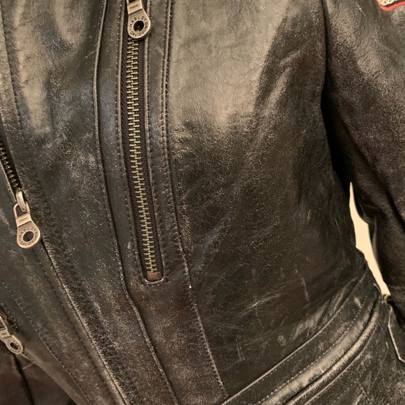 Ladies Harley-Davidson distressed leather jacket - Picture 4 of 8